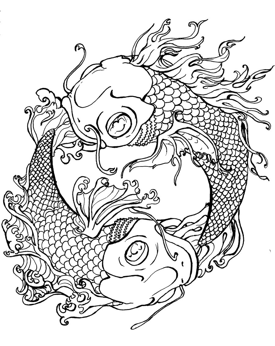 japanese koi coloring pages - photo #9