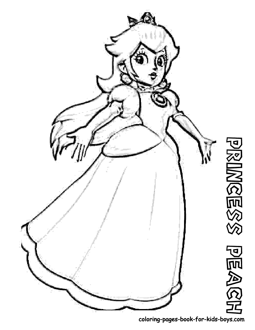 Princess peach coloring pages to download and print for free