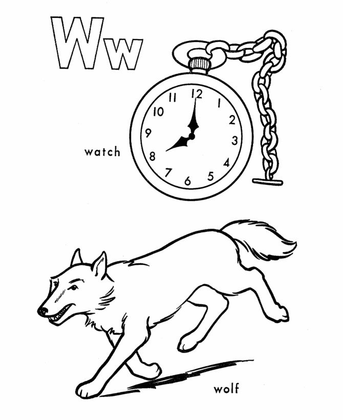 Letter w coloring pages to download and print for free