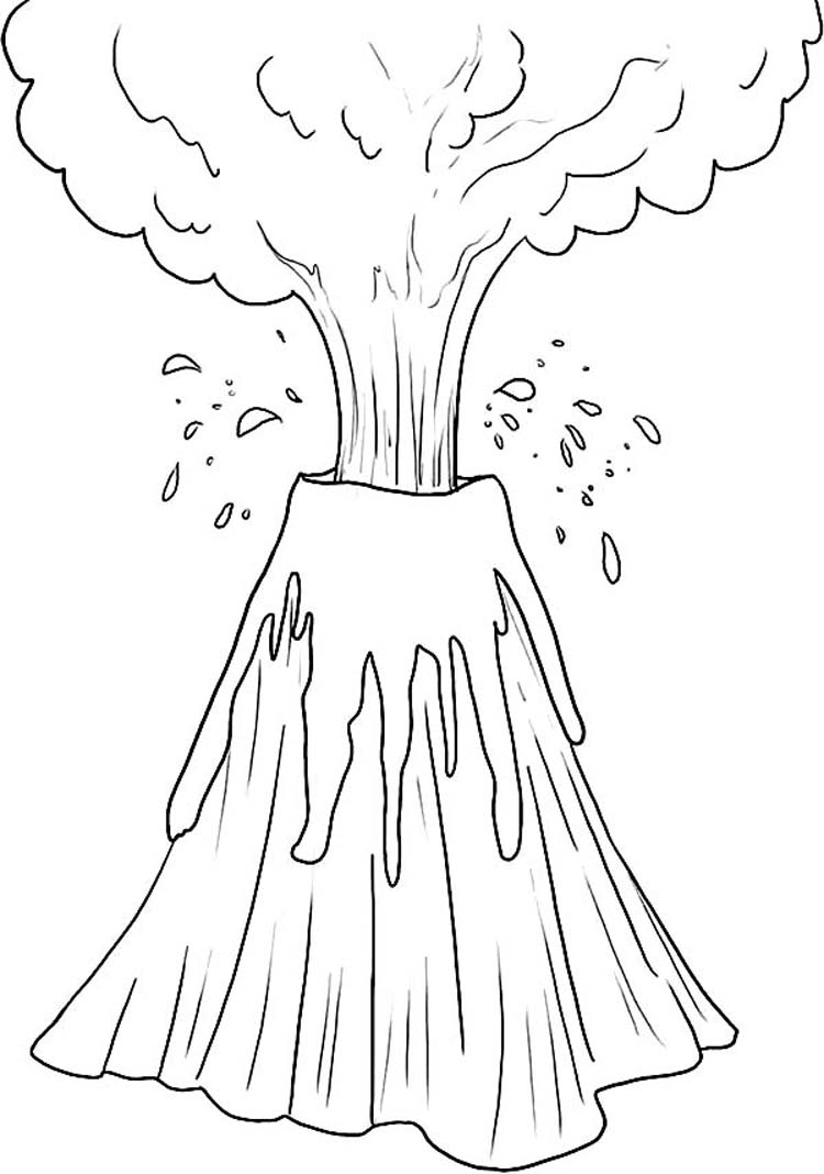 Volcano coloring pages to download and print for free