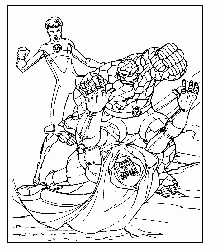Fantastic four coloring pages to download and print for free