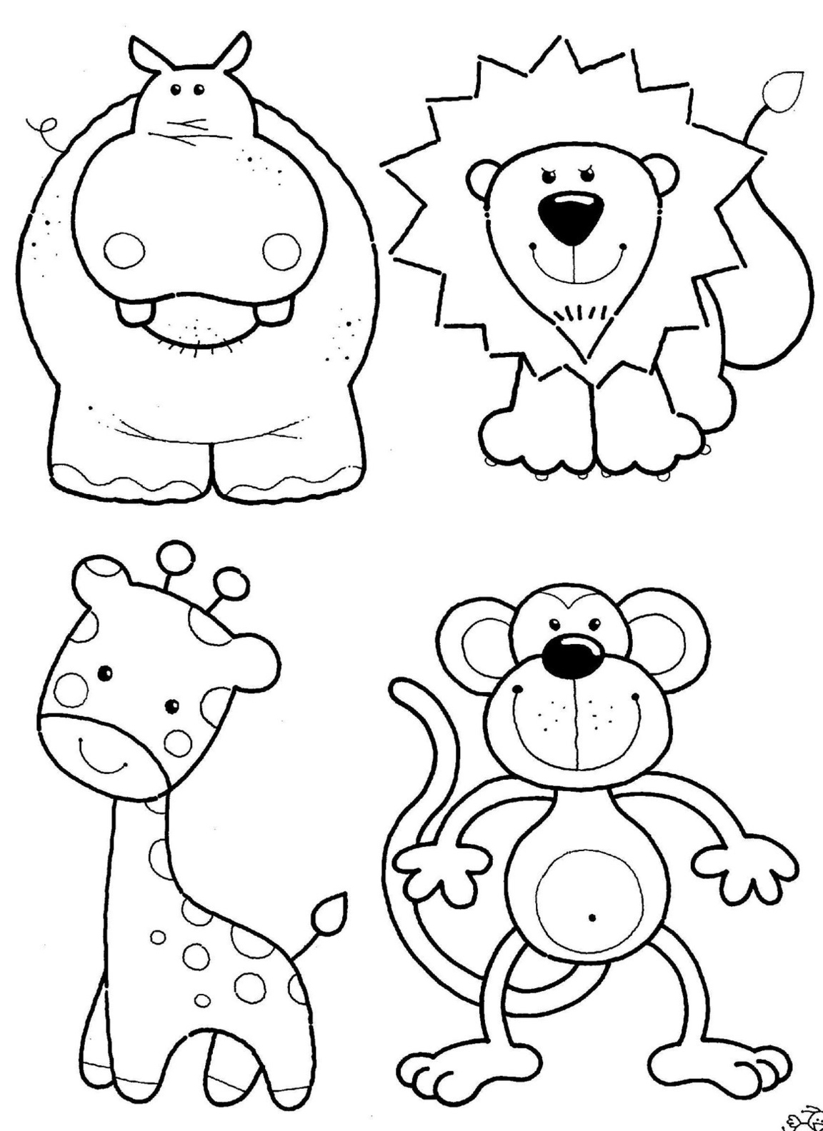 Jungle animal coloring pages to download and print for free