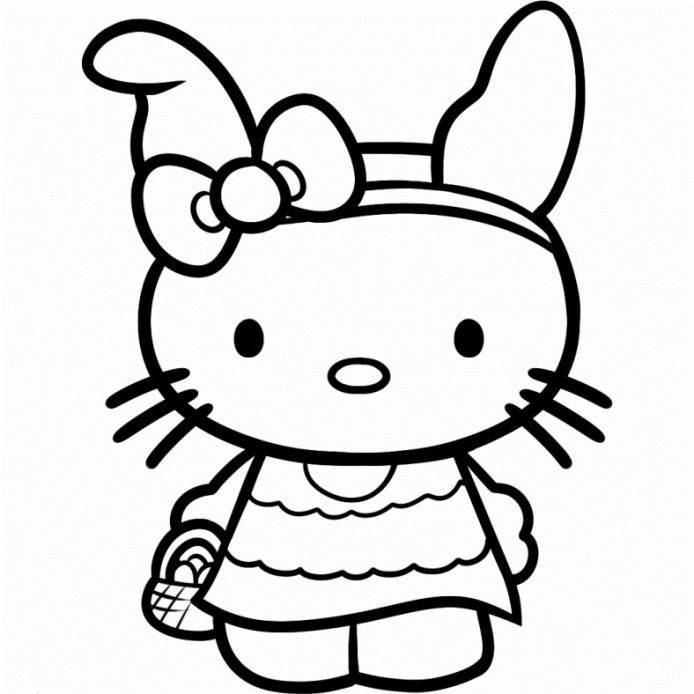 Hello kitty easter coloring pages to download and print ...