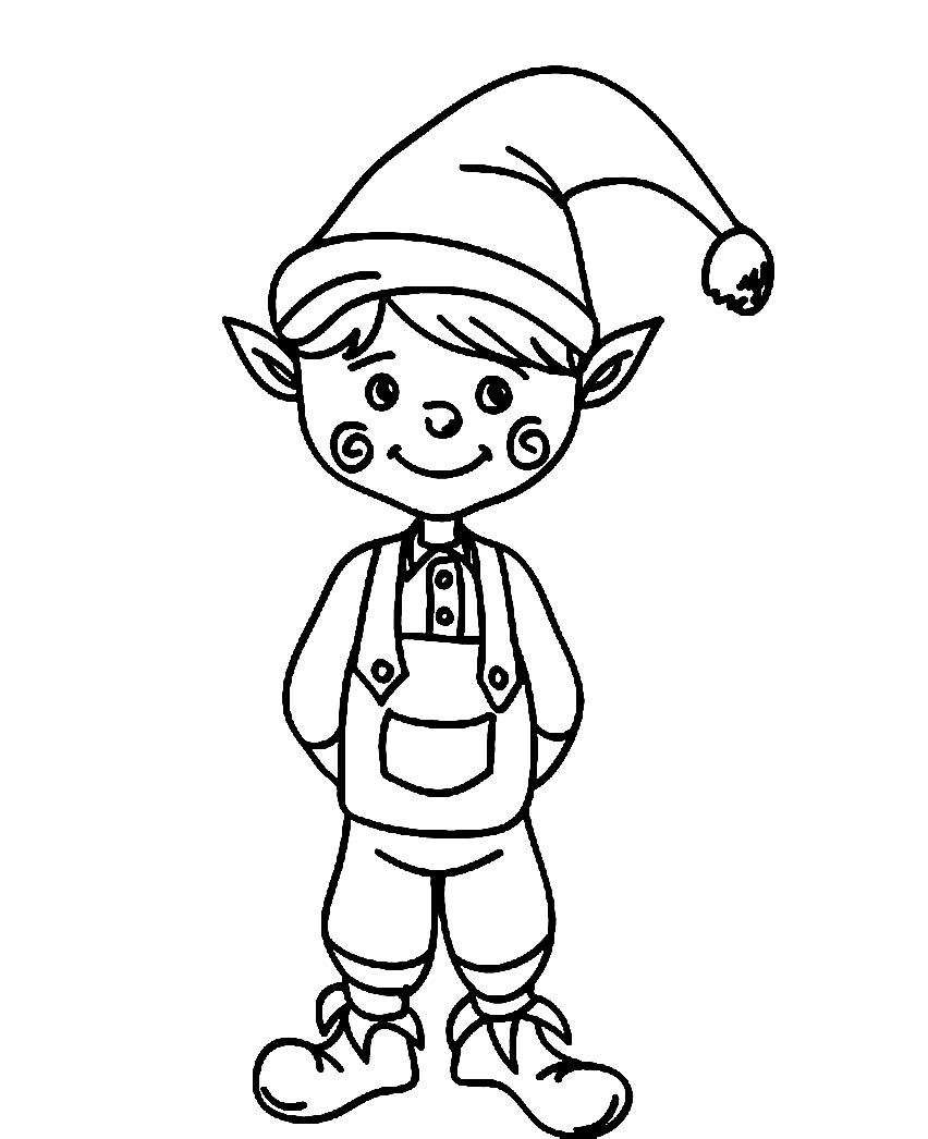 Elf coloring pages to download and print for free