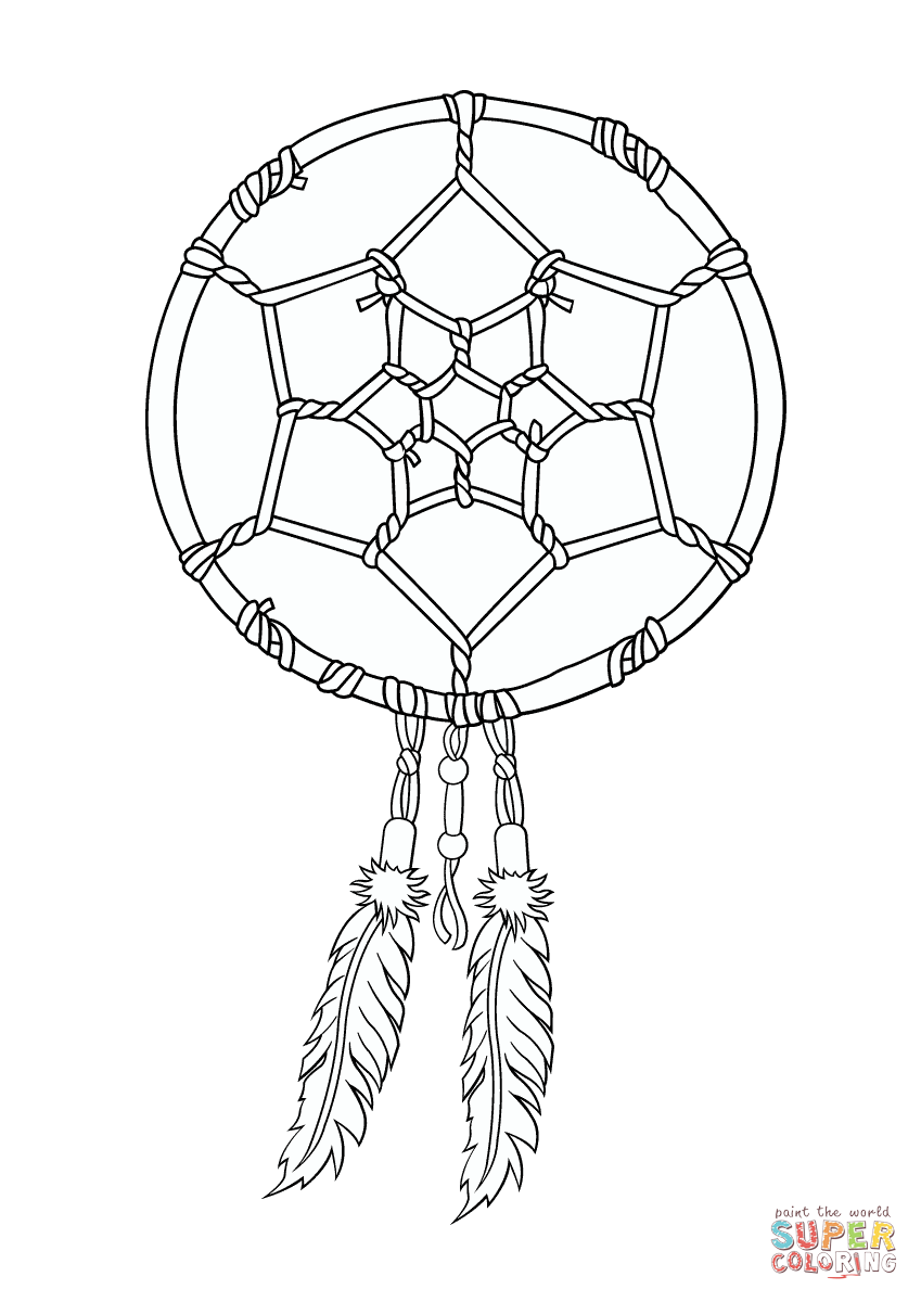 367 Simple Printable Dream Catcher Coloring Pages for Kids