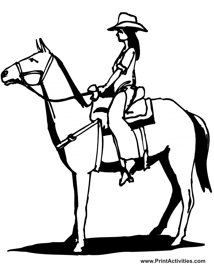 Cowgirls and horses coloring pages download and print for free