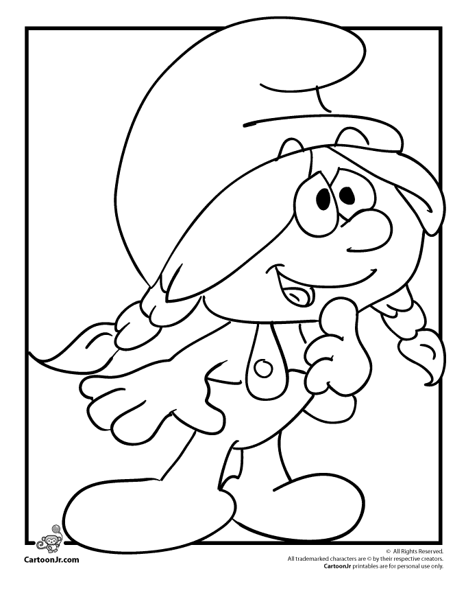 Smurf coloring pages to download and print for free