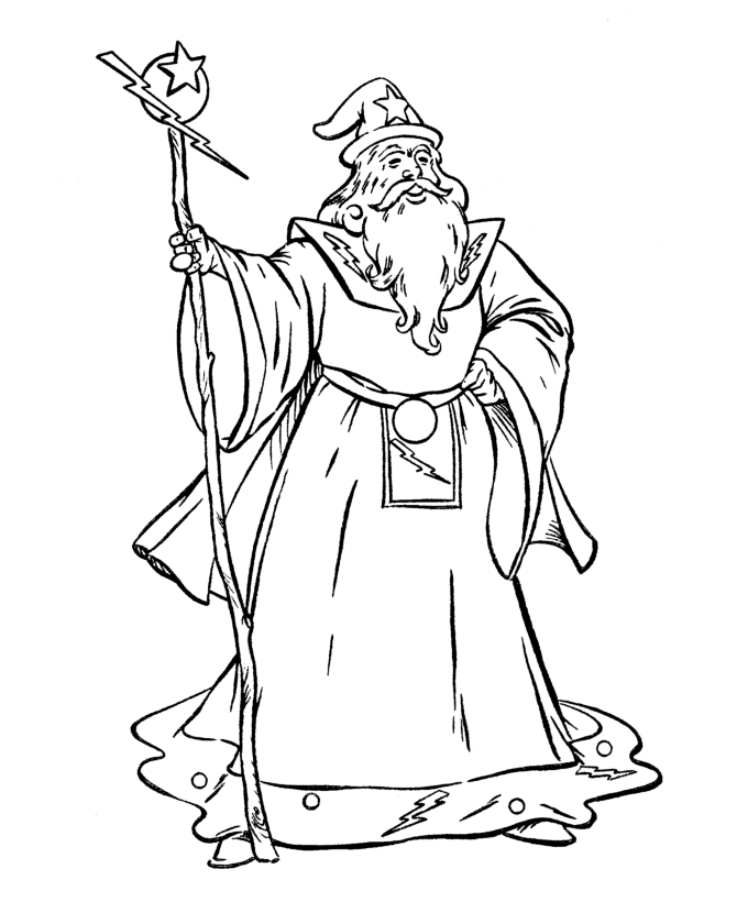 Wizard coloring pages to download and print for free