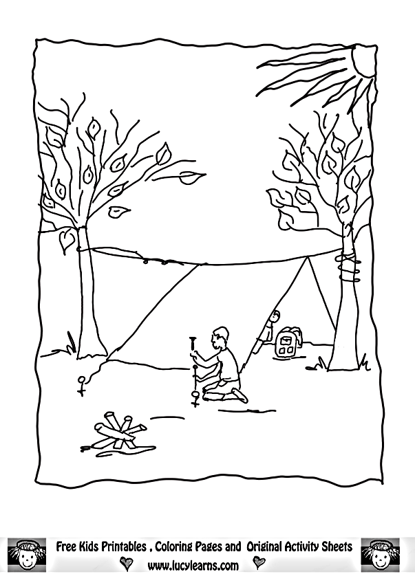 camping gear coloring pages - photo #22