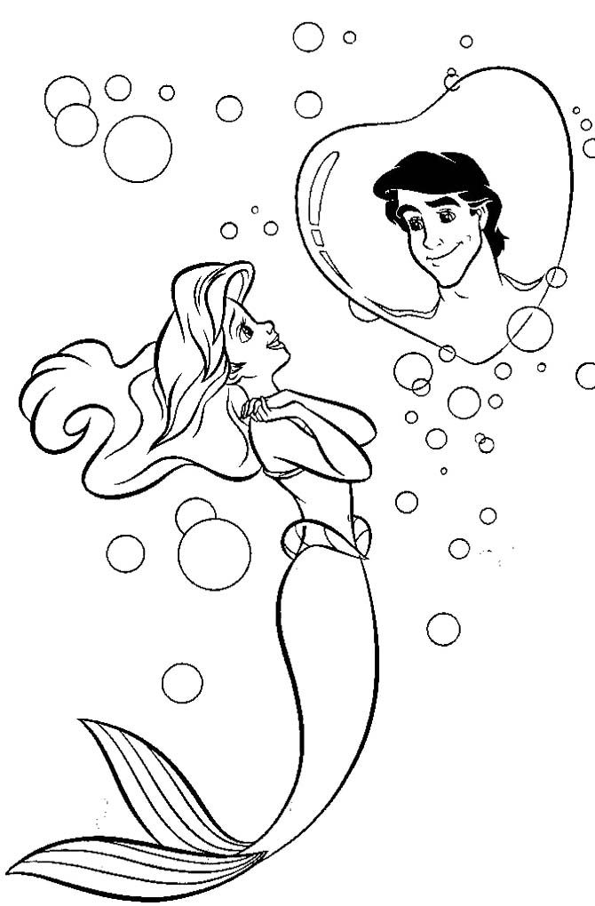 Ariel And Prince Eric Coloring Pages To Download And Print For Free
