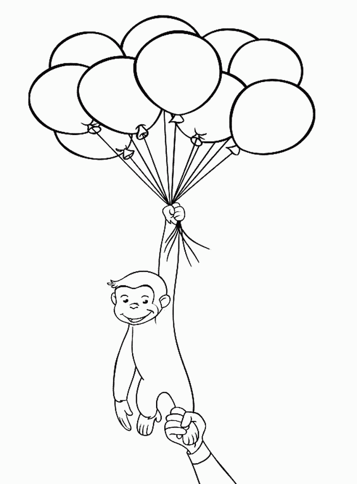 Curious George coloring pages to download and print for free