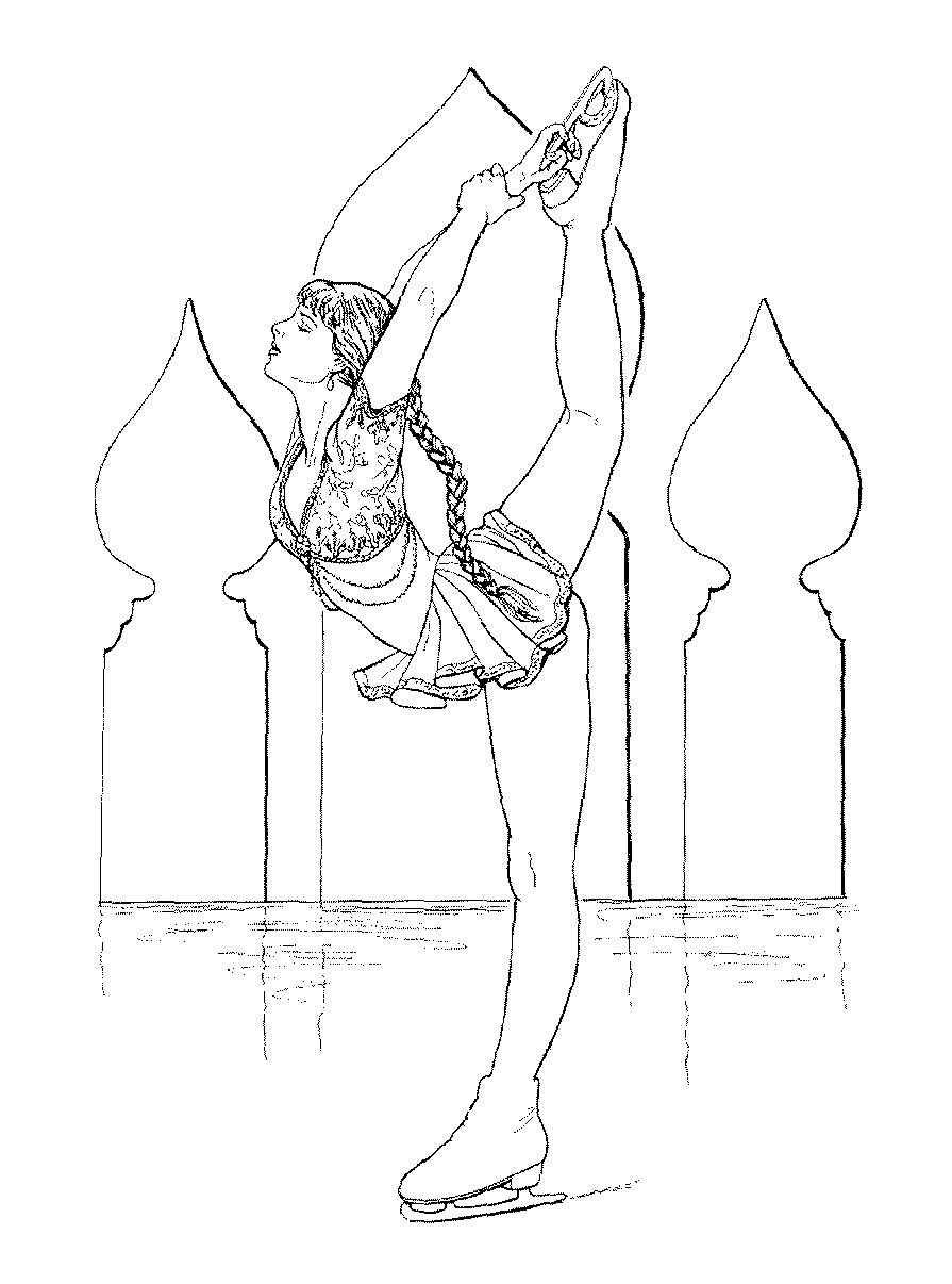 Figure skater coloring pages to download and print for free