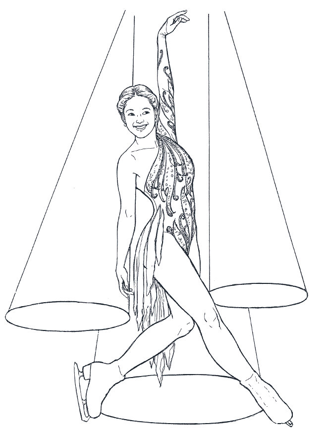 Figure skater coloring pages to download and print for free