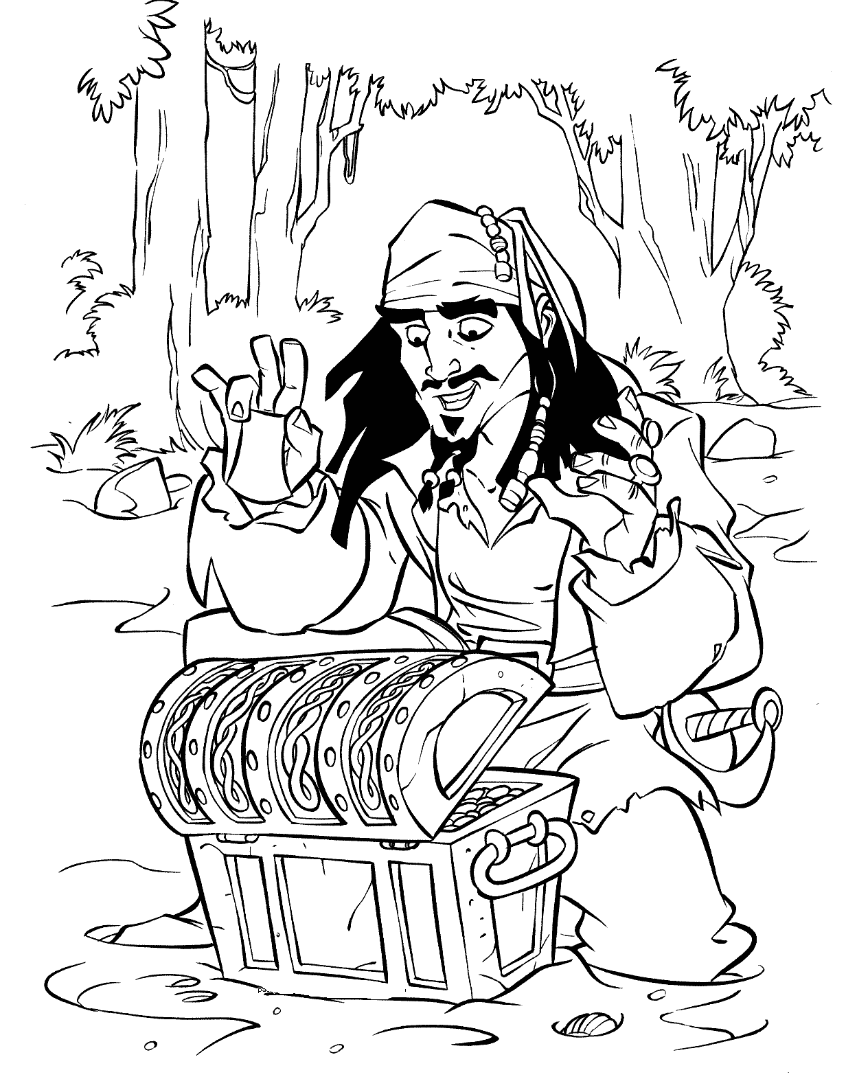 Pirates of the Caribbean coloring pages to download and print for free