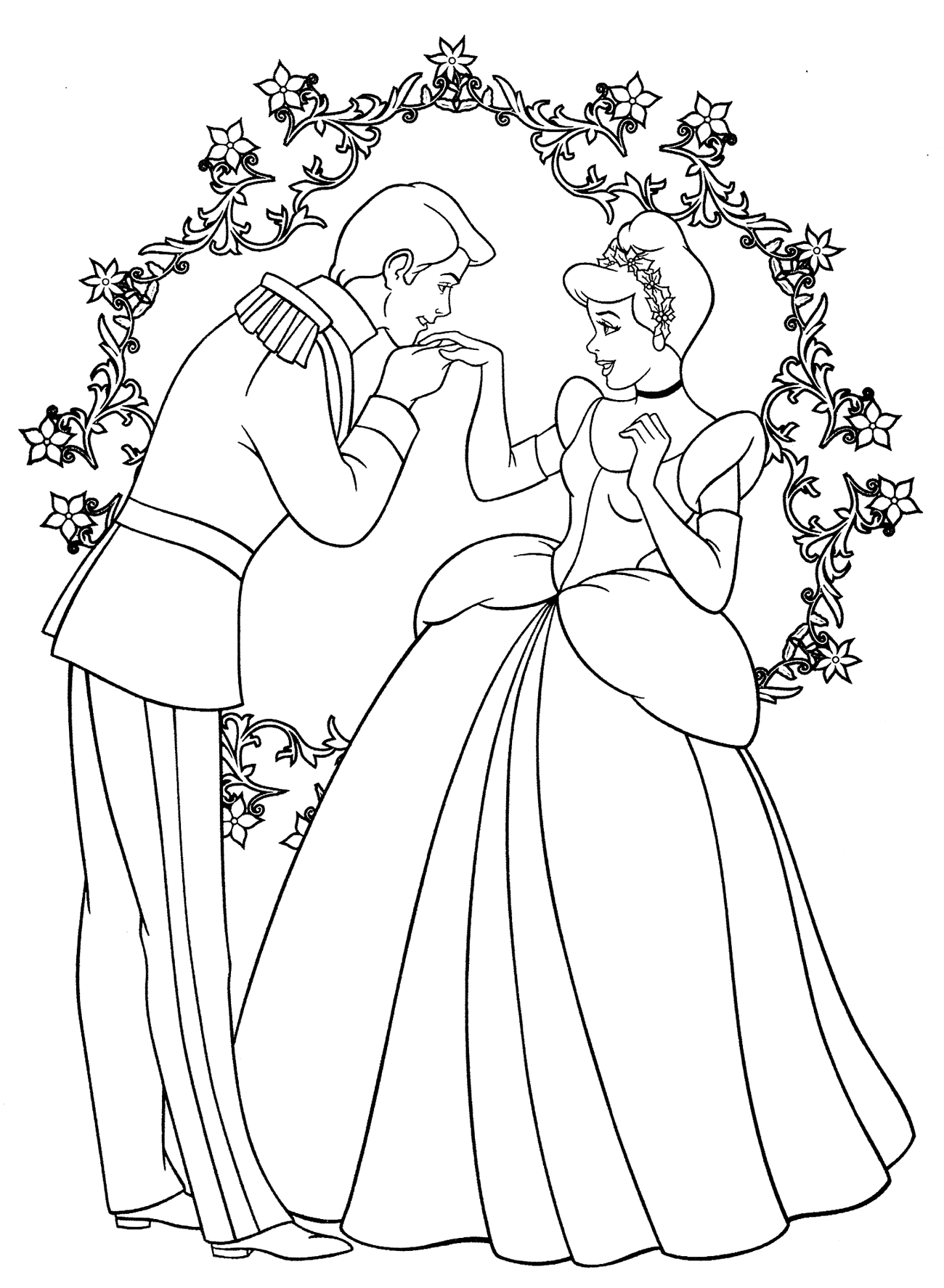 Cinderella coloring pages to download and print for free