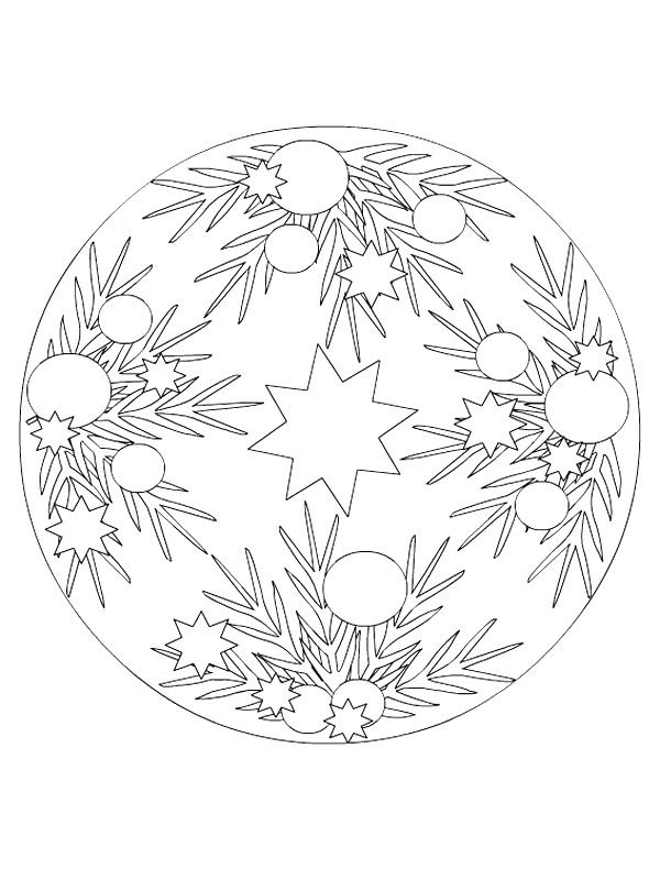 Christmas Mandala Coloring Pages to download and print for free