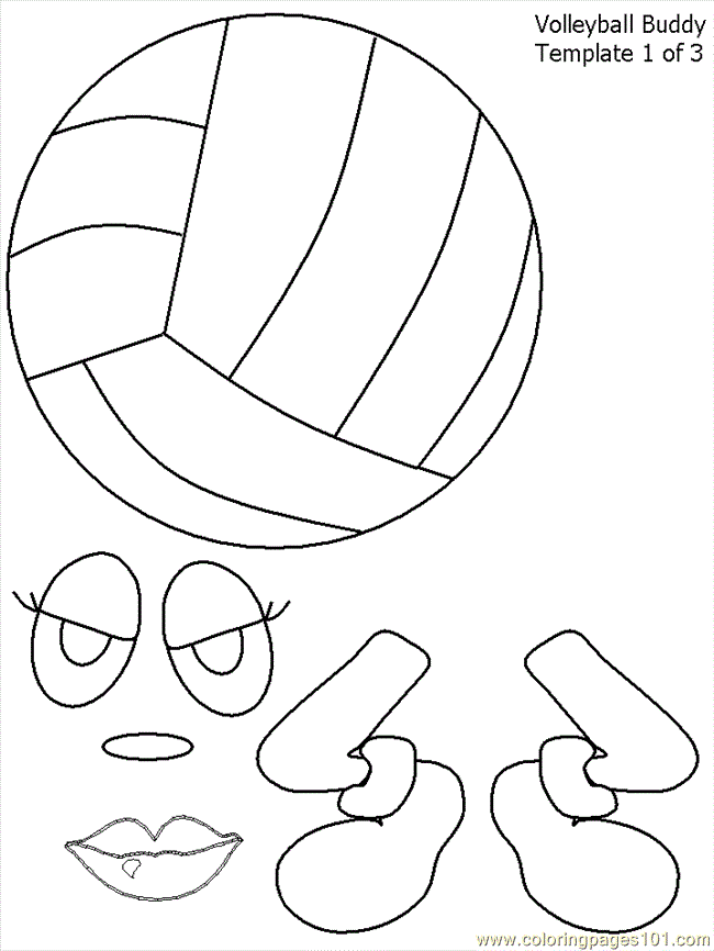 volleyball coloring printable template