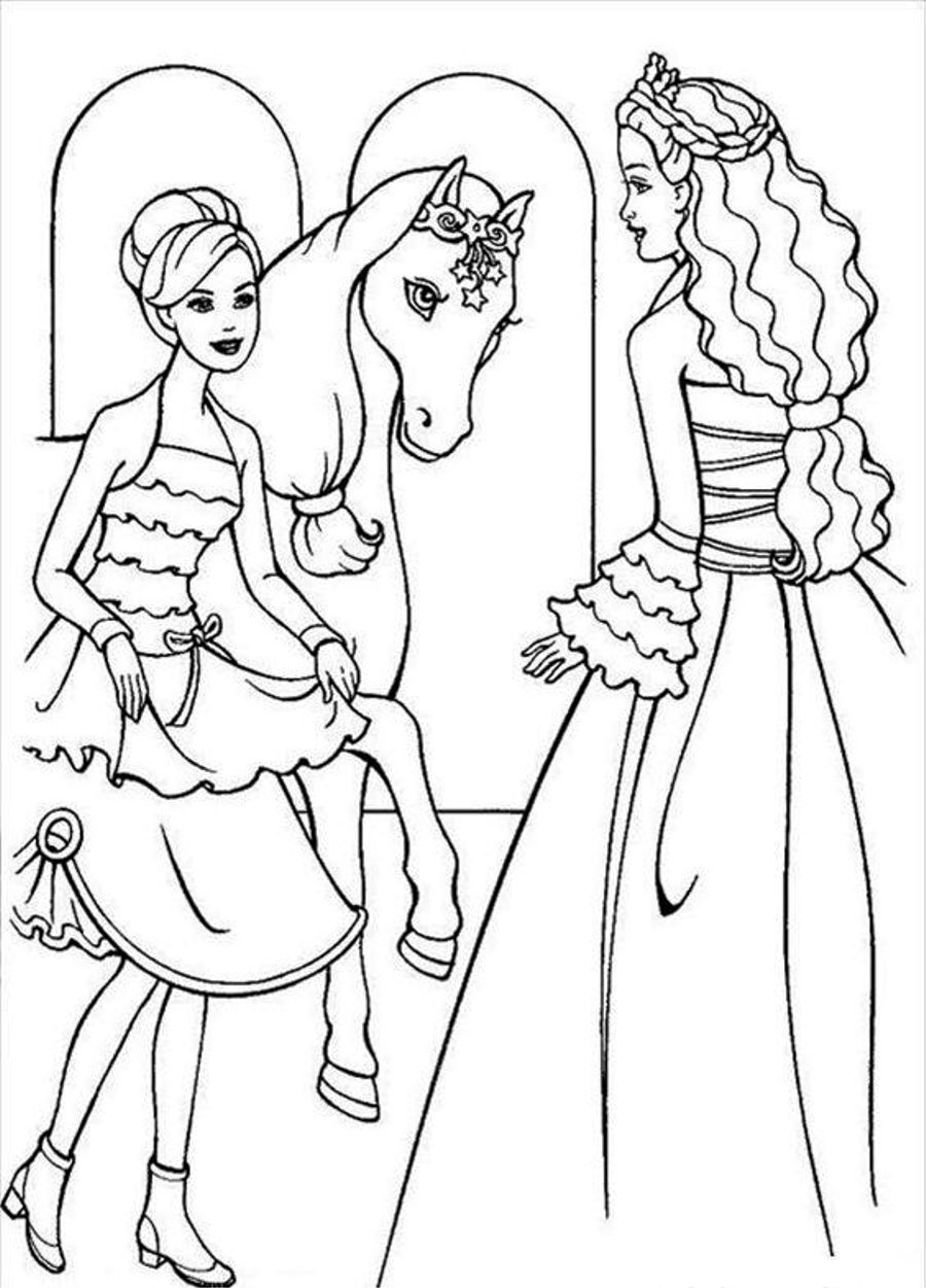 barbie coloring horse