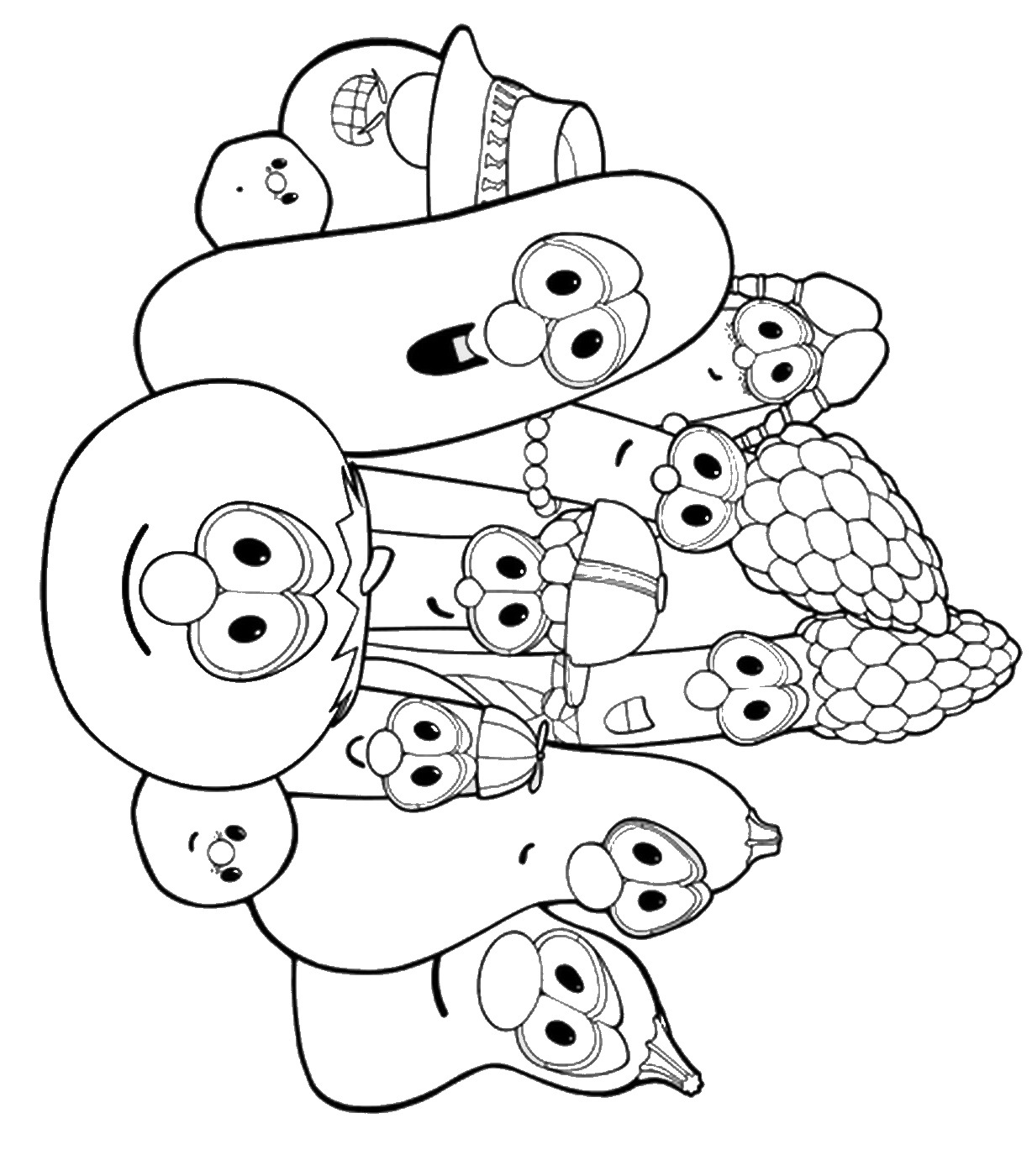 867 Simple Veggie Tales Coloring Pages For Kids with disney character