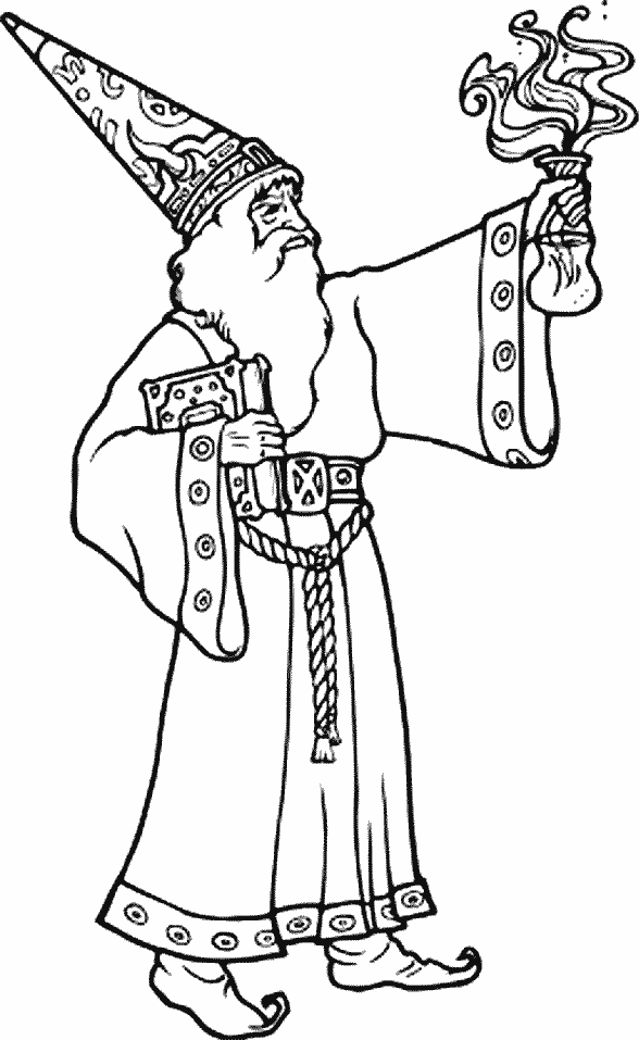 Wizard coloring pages to download and print for free