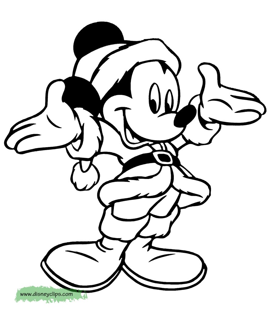 mickey mouse christmas coloring pages to download and