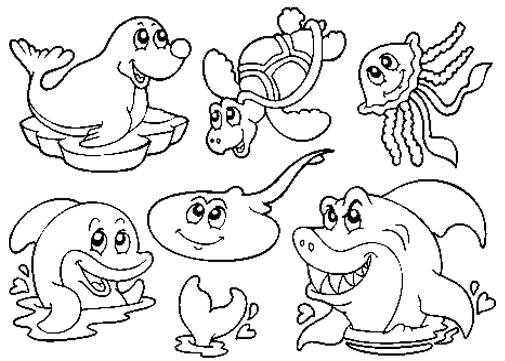 Sea life coloring pages to download and print for free