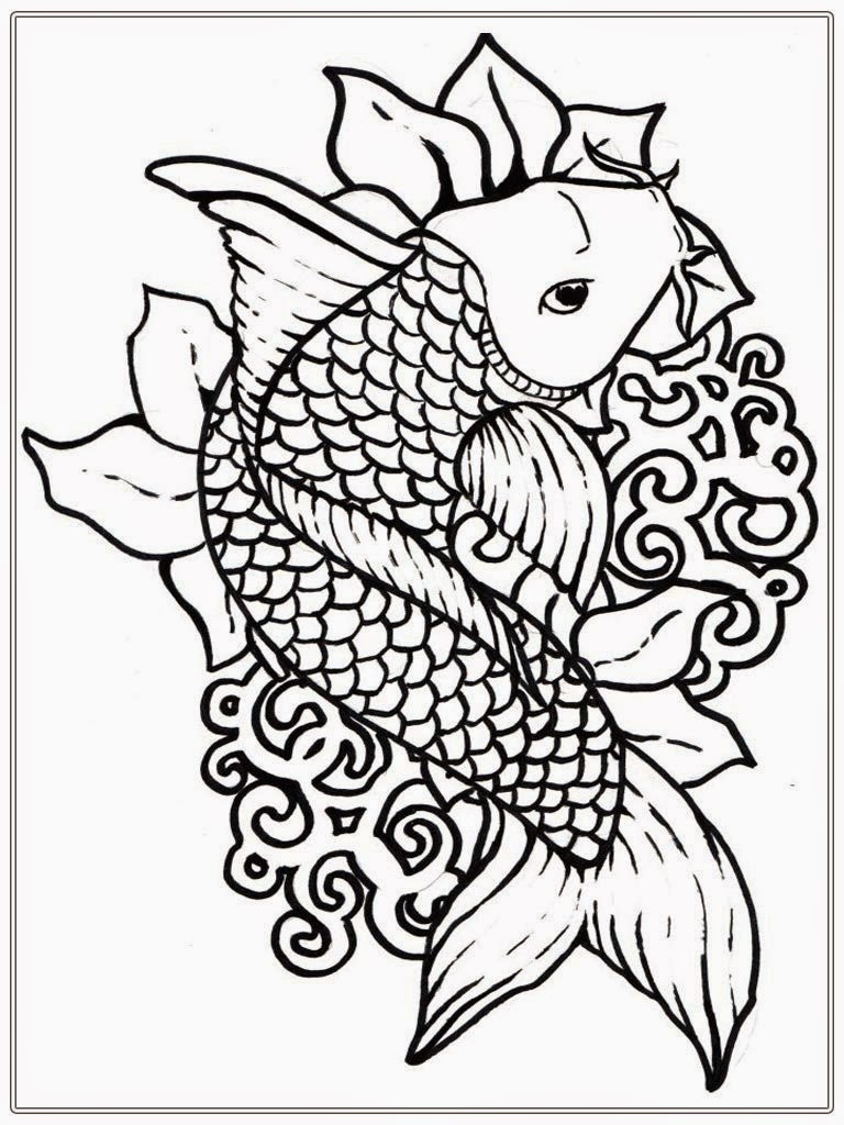 Japanese koi coloring pages download and print for free