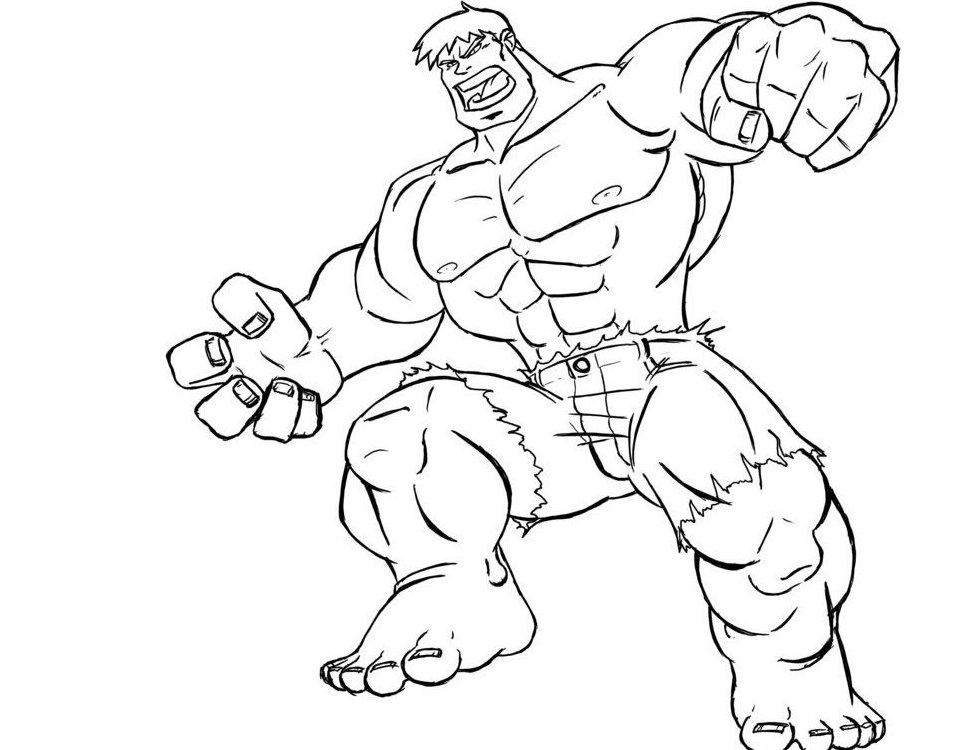 Hulk cartoon coloring pages download and print for free