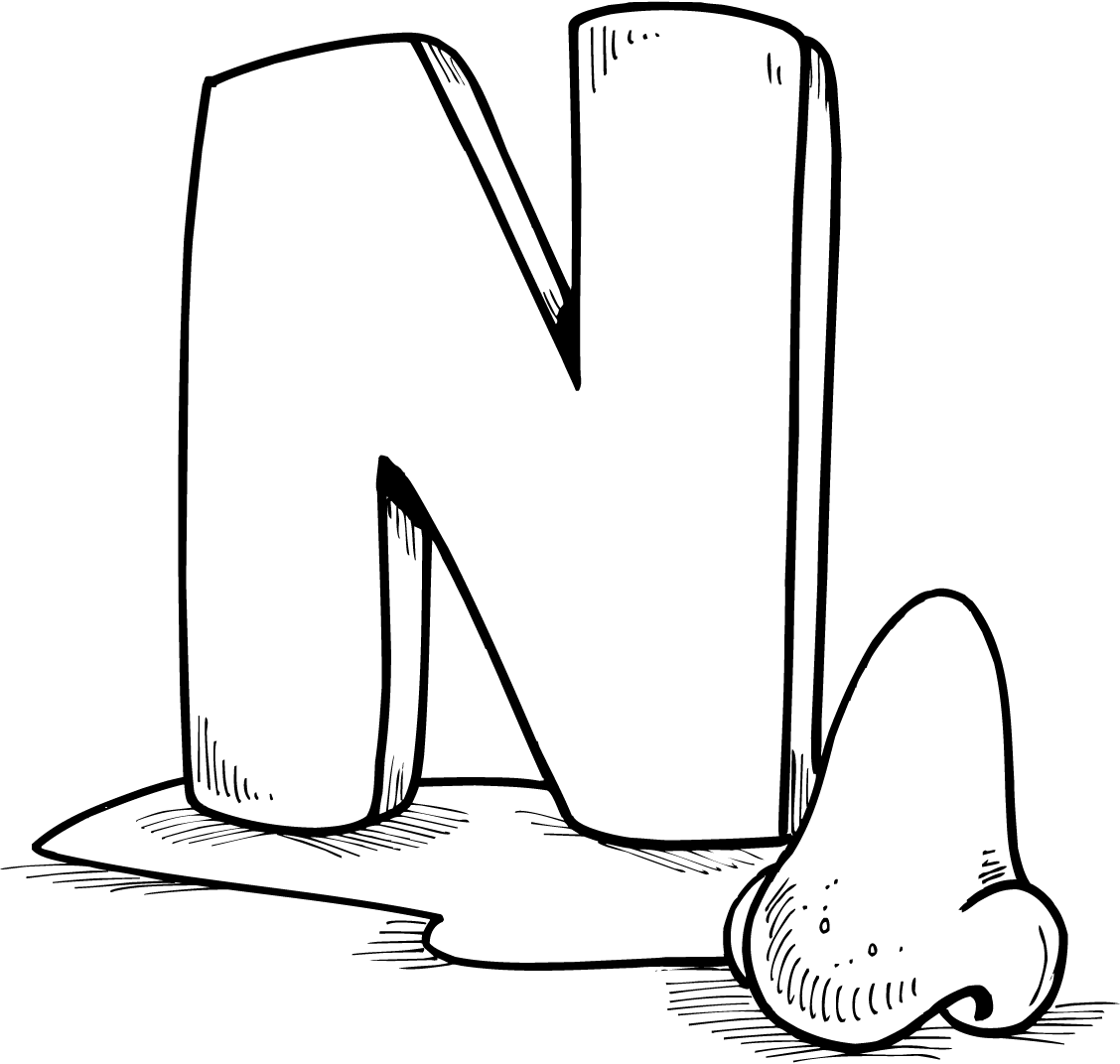 Letter n coloring pages to download and print for free