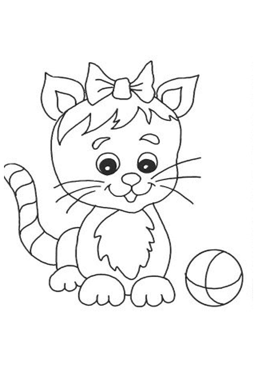 Cute cat coloring page #5