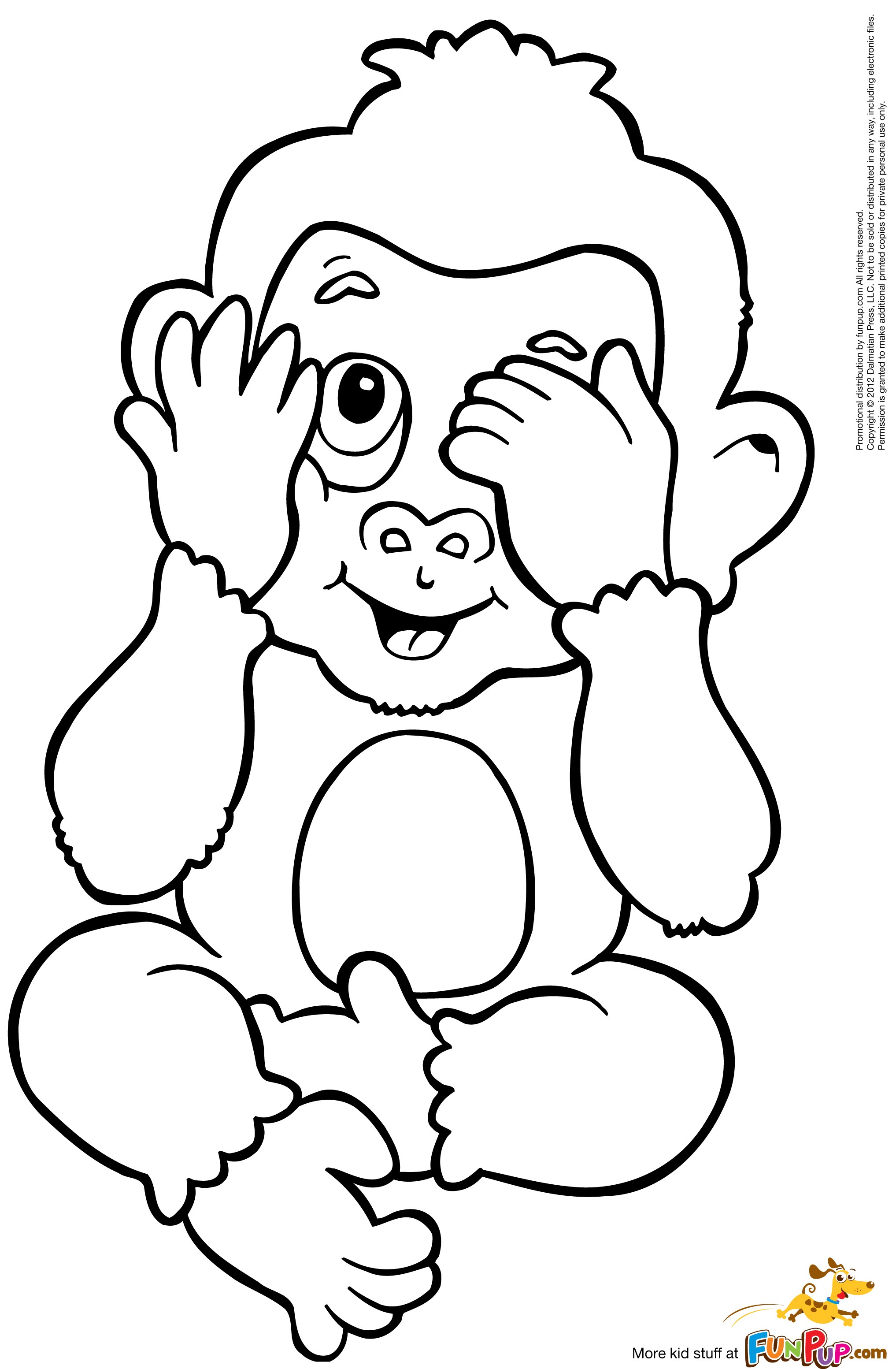 Baby monkey coloring pages to download and print for free
