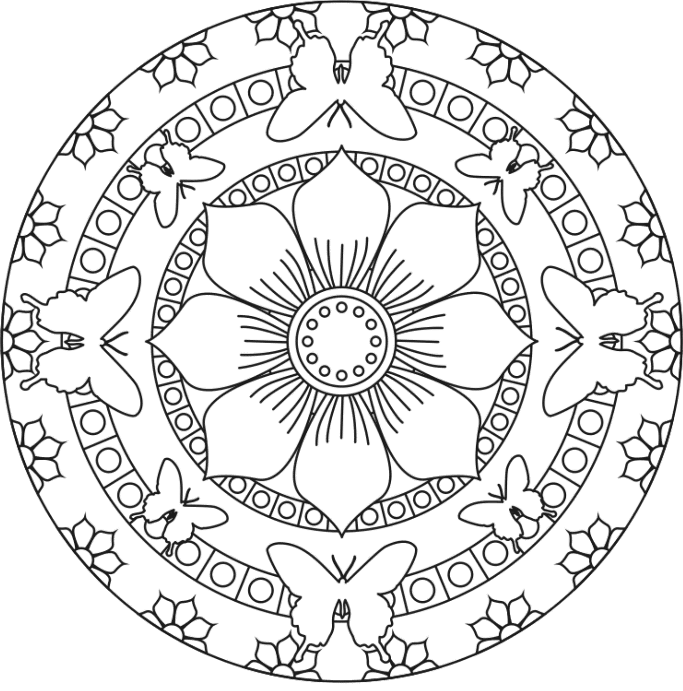 Simple mandala coloring pages download and print for free