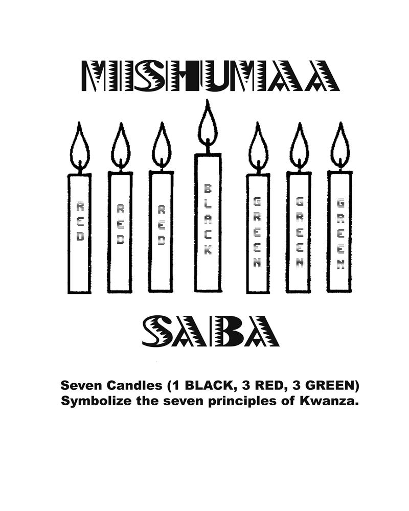 Kwanzaa candles coloring pages download and print for free
