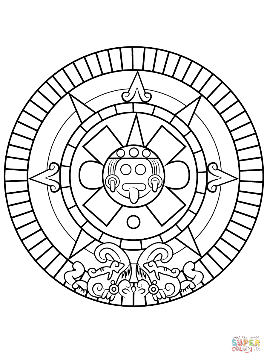 Aztec coloring pages to download and print for free