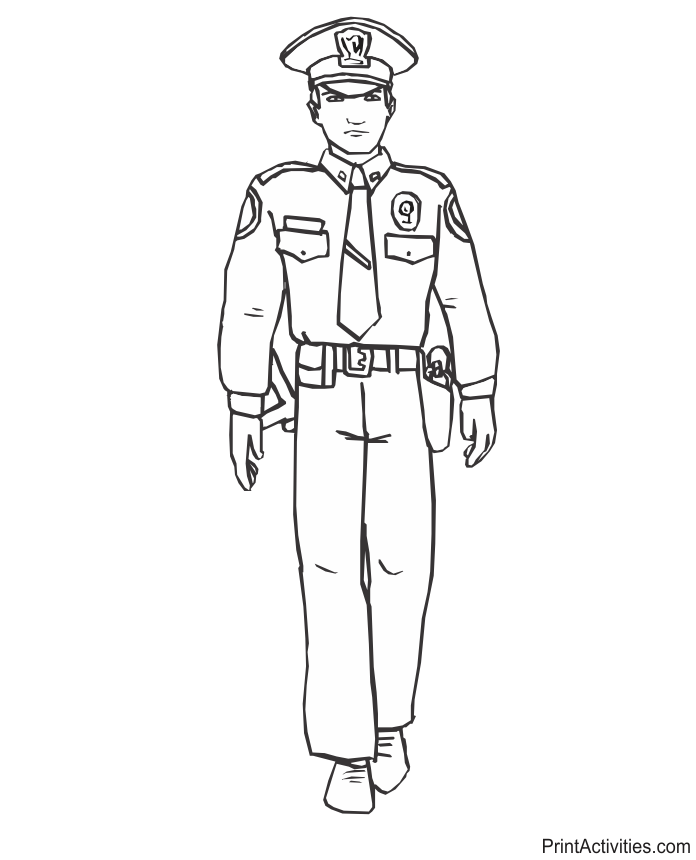 Police officer coloring pages to download and print for free