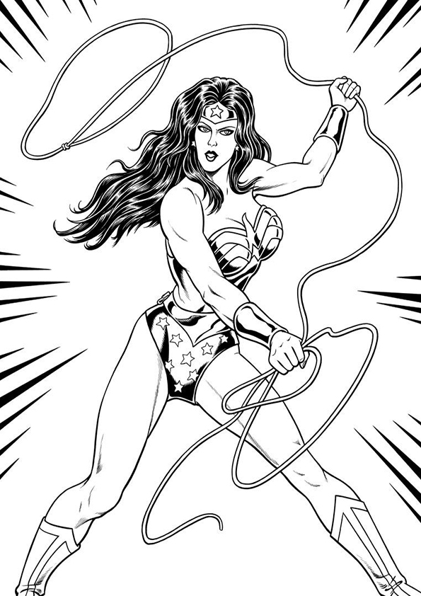 Wonder woman coloring pages to download and print for free