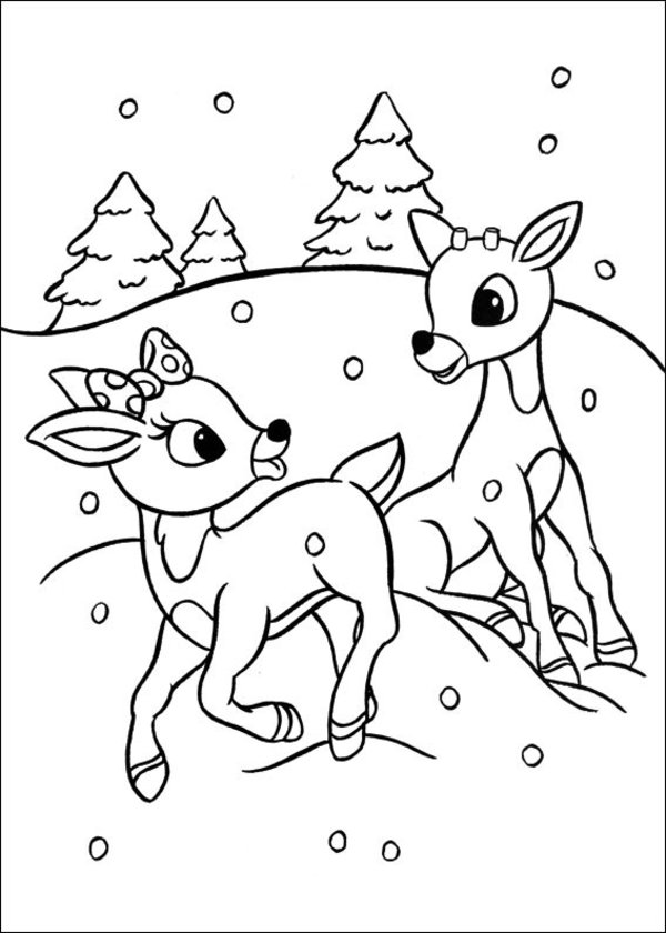 Baby reindeer coloring pages download and print for free