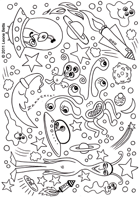 Space coloring pages to download and print for free