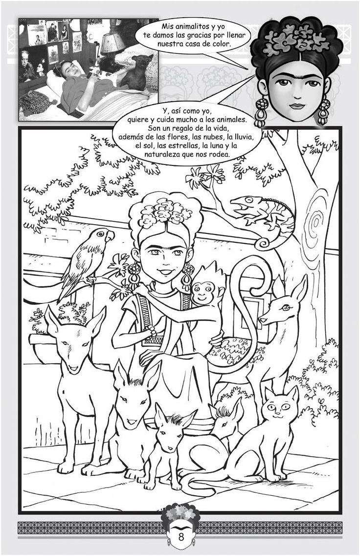 Frida kahlo coloring pages download and print for free