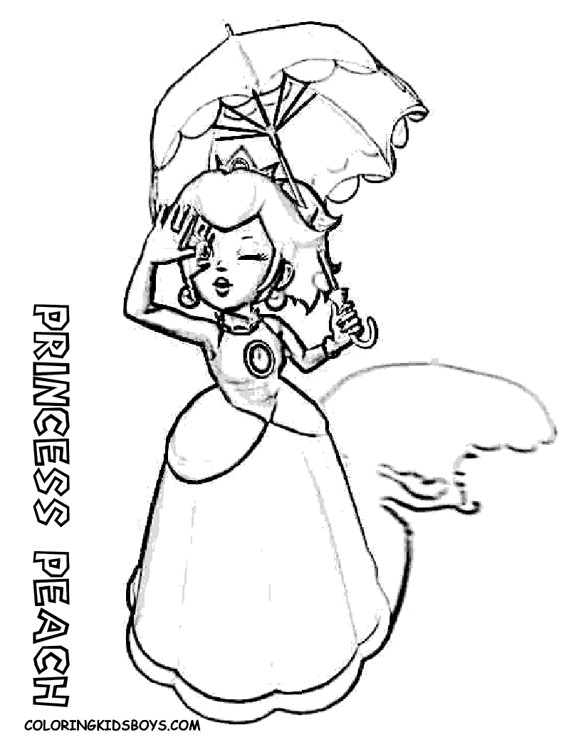 Princess peach coloring pages to download and print for free