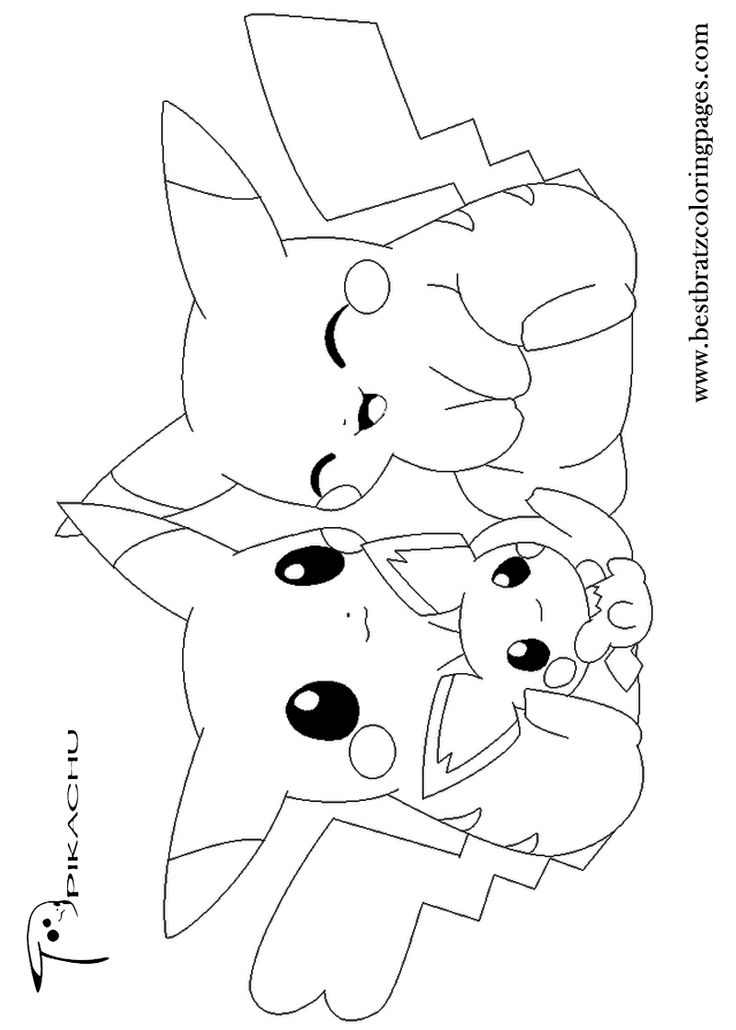 pikachu coloring pokemon cute sheets baby printable coloriage friends colouring dessin eevee kawaii cartoon adult fille imprimer google minecraft colorier