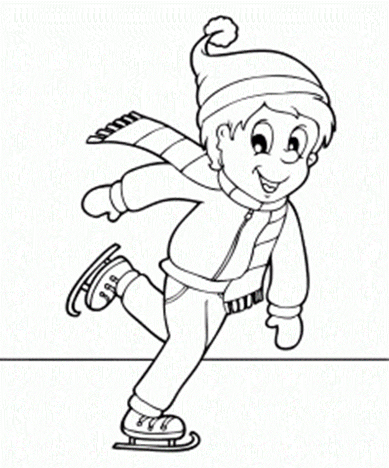 Ice skating coloring pages to download and print for free