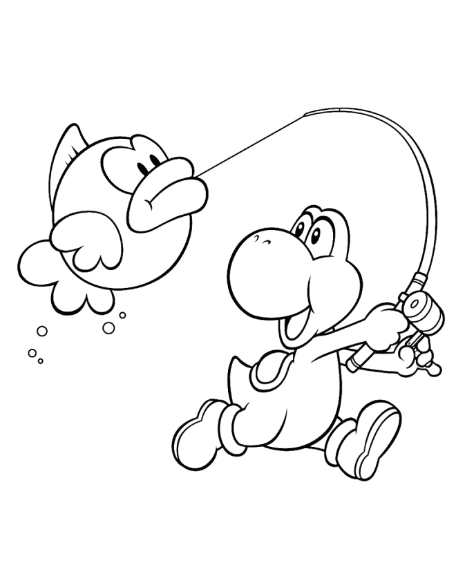 Yoshi coloring pages to download and print for free