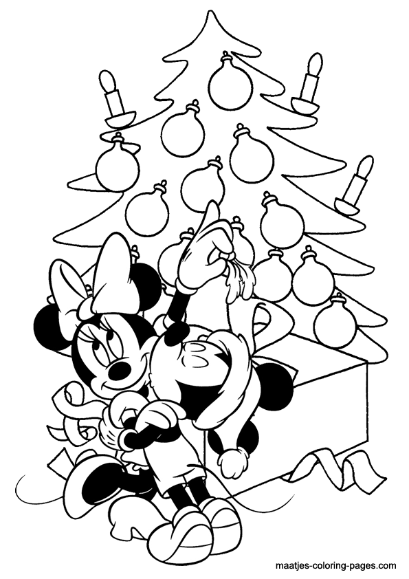 Mickey mouse christmas coloring pages to download and