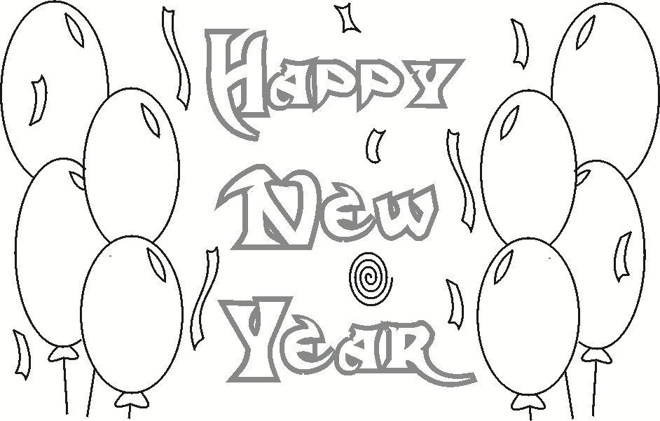 Happy new year coloring pages to download and print for free