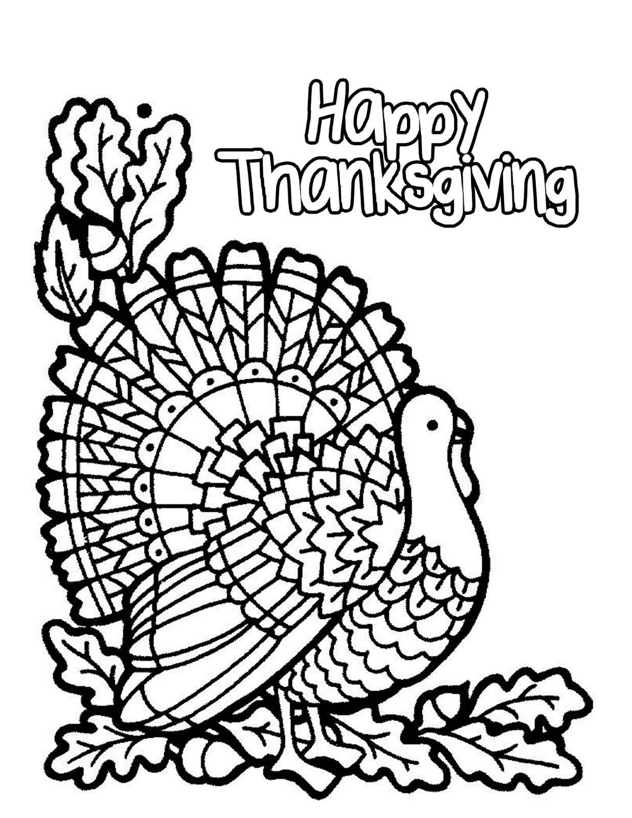 Happy thanksgiving coloring pages to download and print