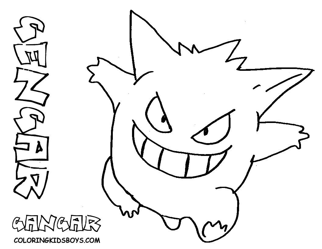 Gengar Coloring Pages Download And Print For Free