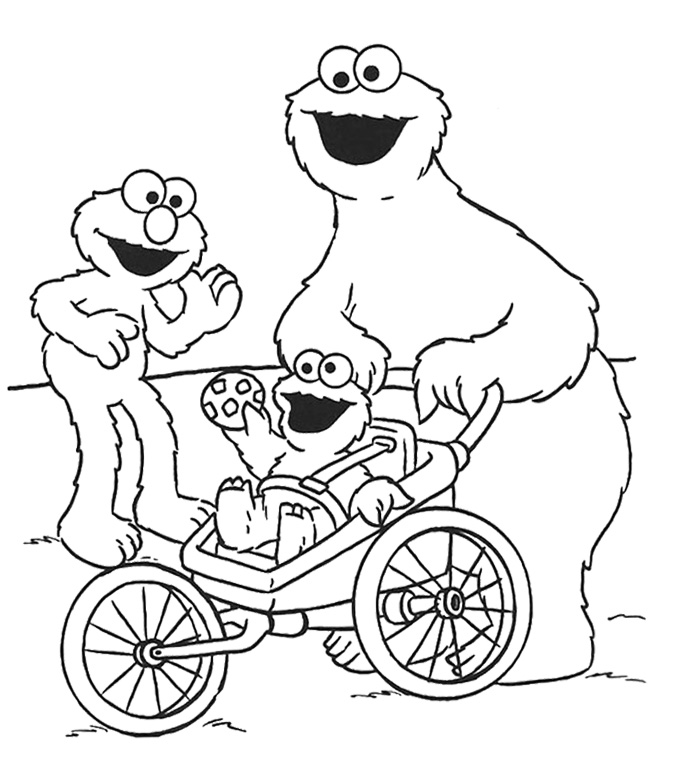 Cookie monster coloring pages to download and print for free