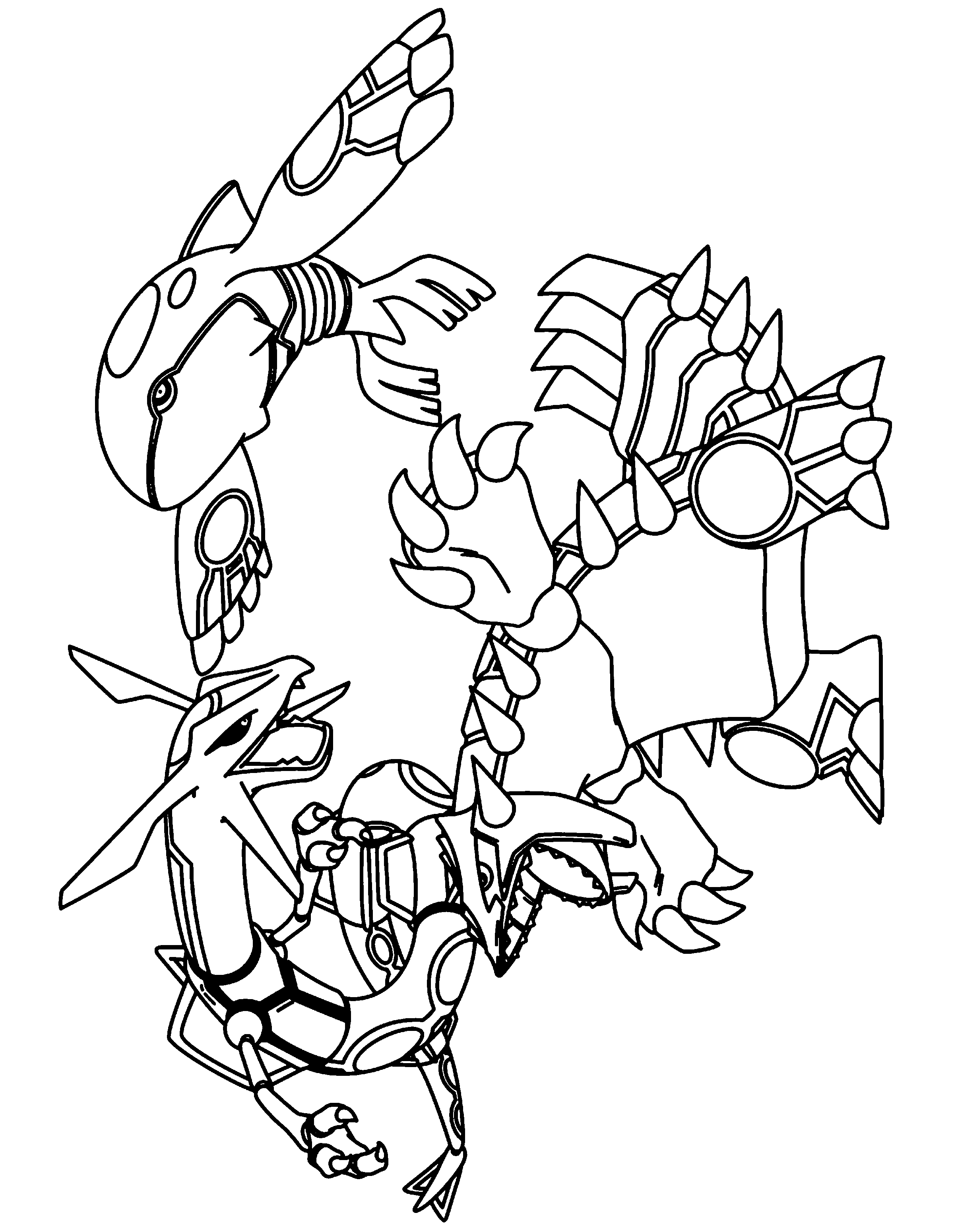 568 Unicorn Rayquaza Coloring Page with Animal character
