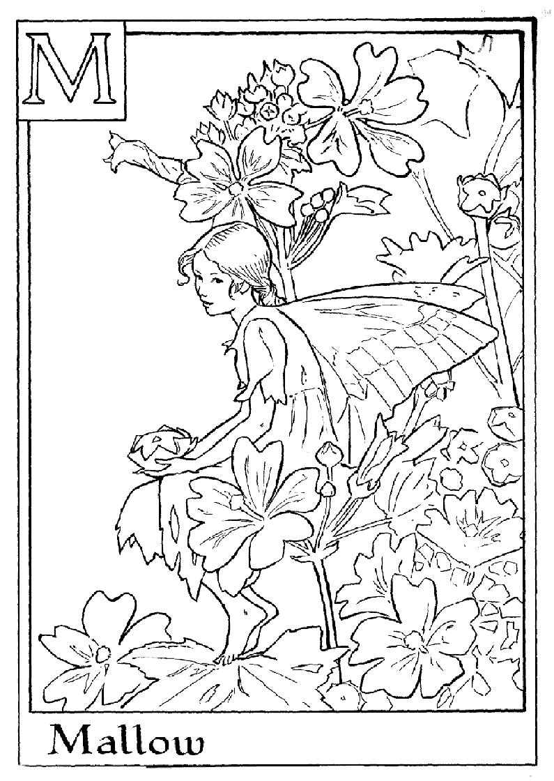 Free Fairy alphabet coloring pages to print for kids Download print and color